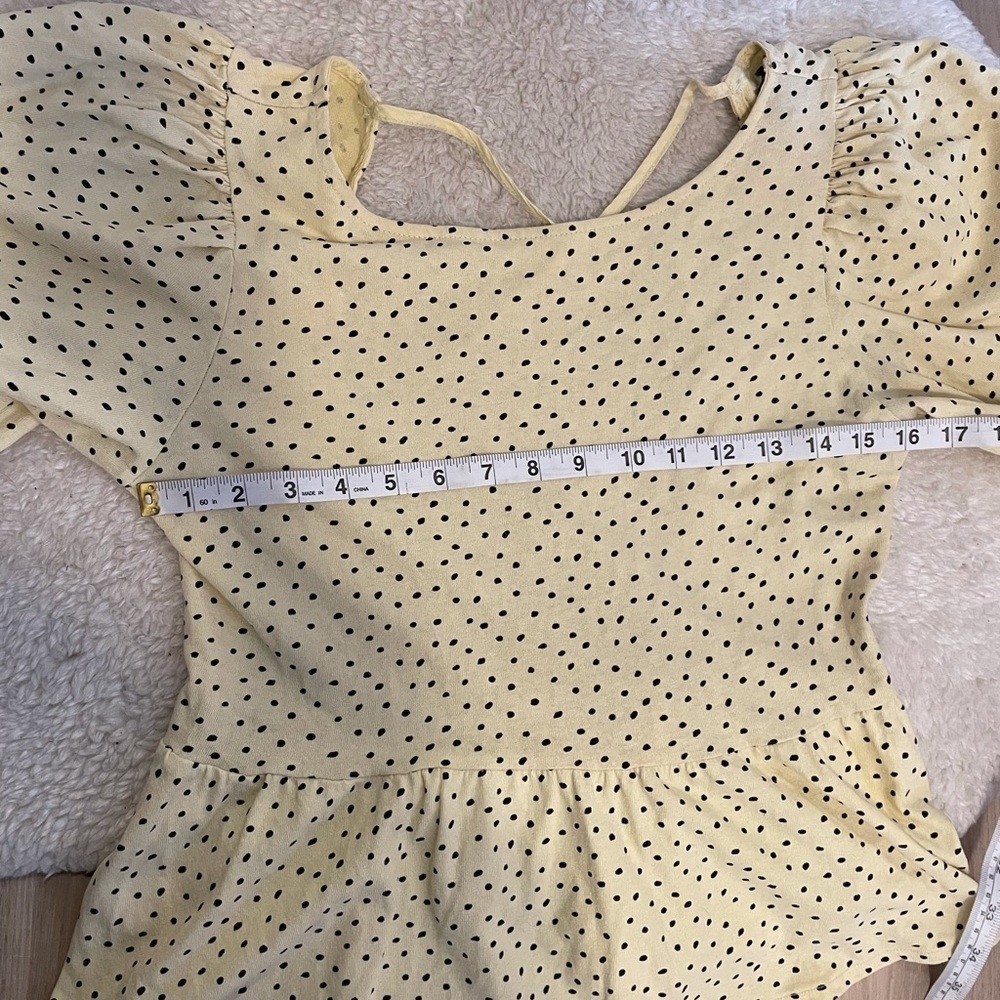𝅺Urban Outfitters Puffy Sleeve Peplum Blouse - Picture 10 of 13